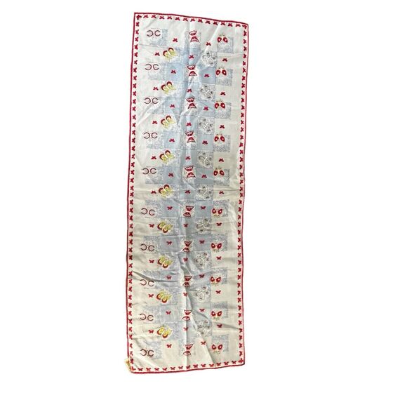 Vintage Top Hit Fashion 100% Silk Butterfly Scarf 34” Tie Japan Red Blue Yellow - Picture 7 of 7